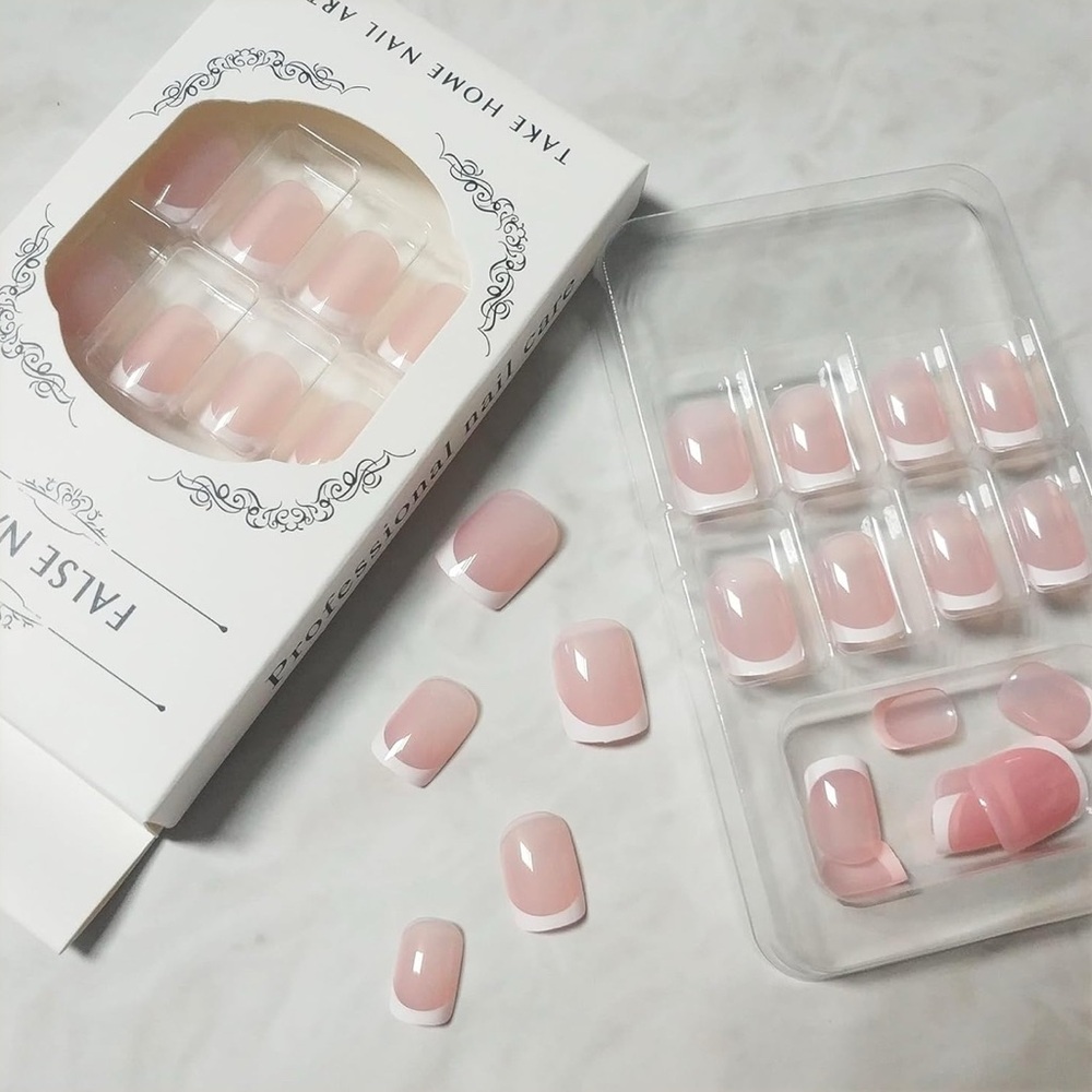 24Pcs White French Tips Press On Nails - French Manicure Art